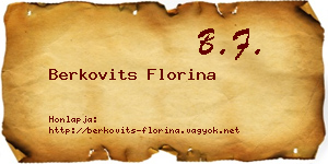 Berkovits Florina névjegykártya